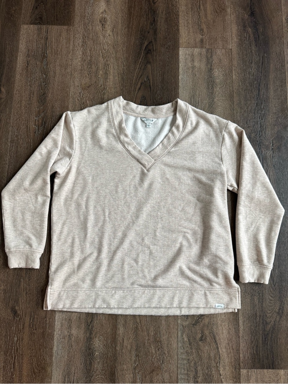 Orvis Women’s V-Neck Sweater in Light Beige